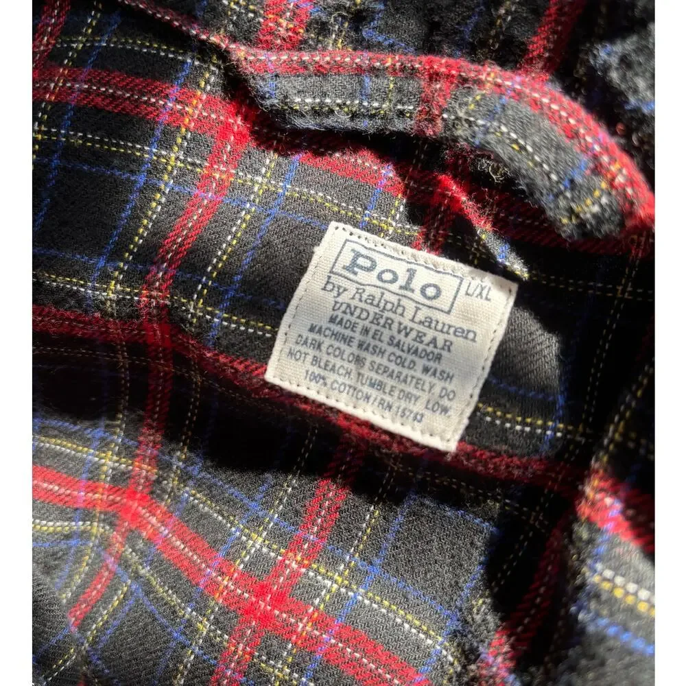 Polo Ralph Lauren Vintage Plaid Night Shirt Top L/XL, Flannel